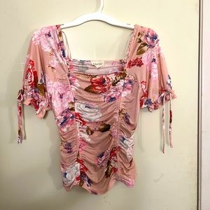 Floral Ruching Top